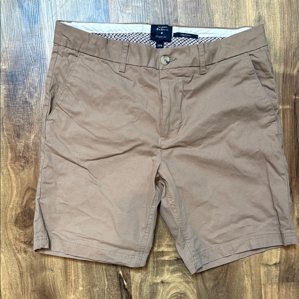 Ben Sherman Tan Flat Front Shorts